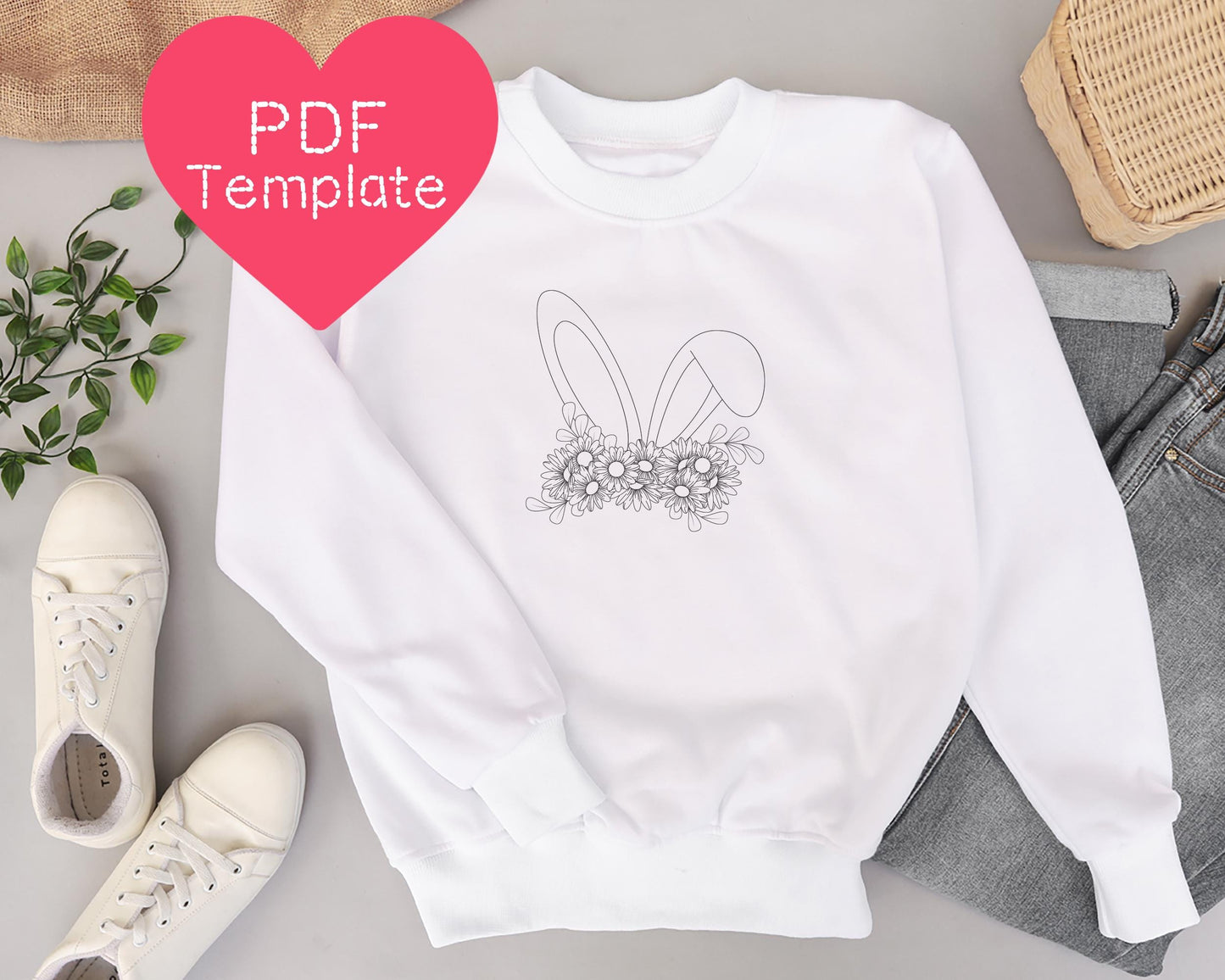 Easter Bunny Ears Embroidery Pattern