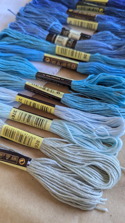Ocean Blue Embroidery Thread Set 15pk