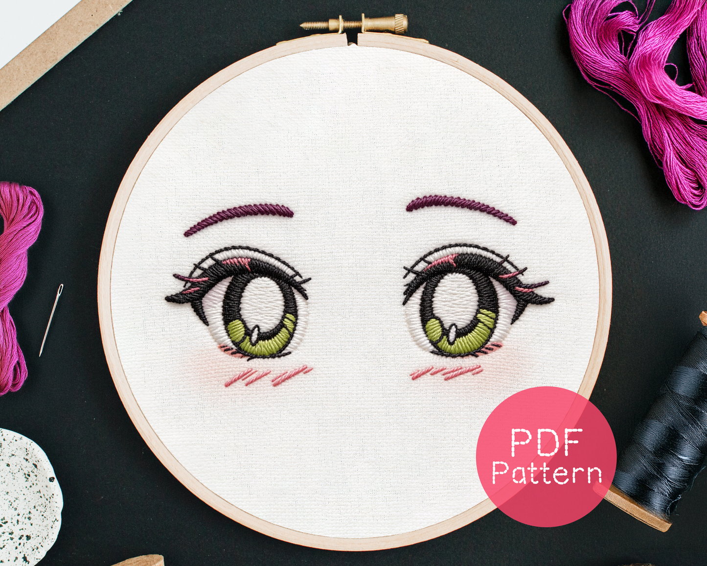 Stickmuster Anime-Augen