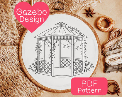 Garden Gazebo Embroidery Pattern