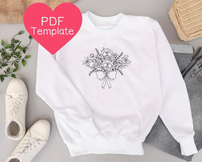 Floral Bouquet Embroidery Pattern