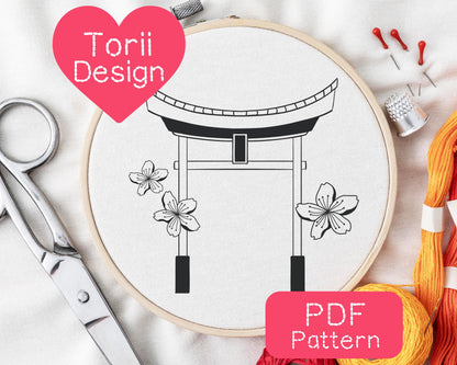 Torii Gate Embroidery Pattern