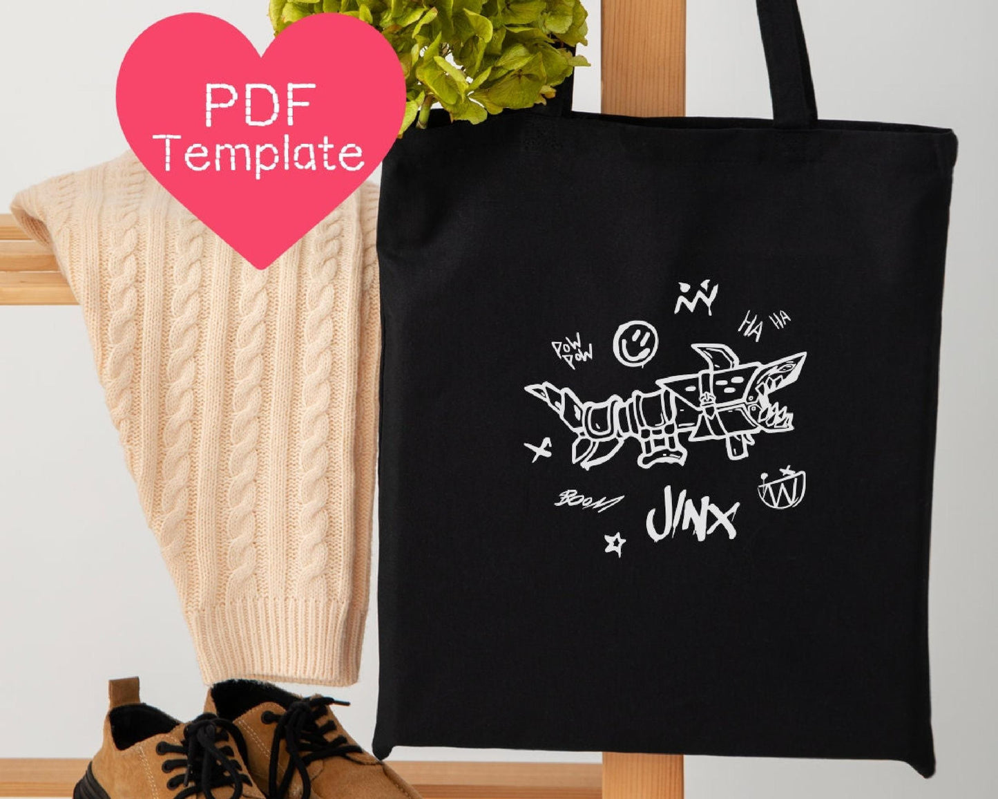 Arcane Jinx League of Legends Embroidery Pattern