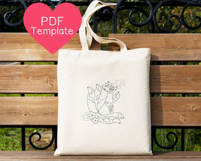 Japanese Kitsune Embroidery Pattern