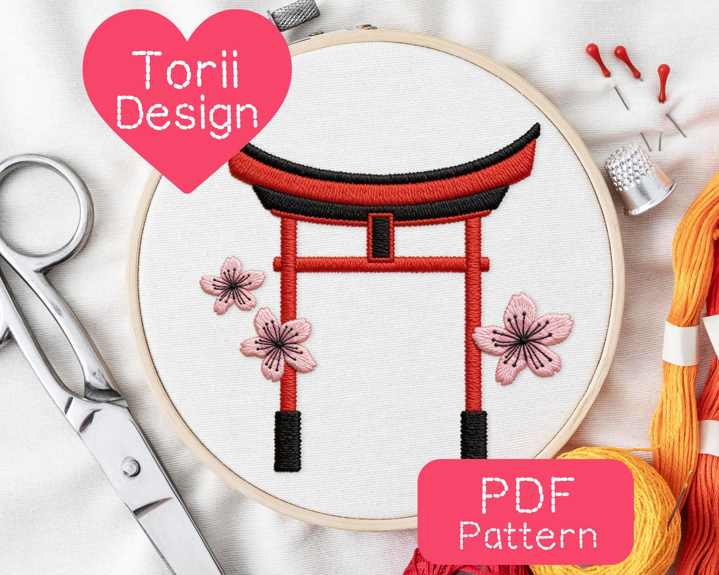 Torii Gate Embroidery Pattern