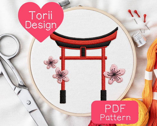 Torii Gate Embroidery Pattern