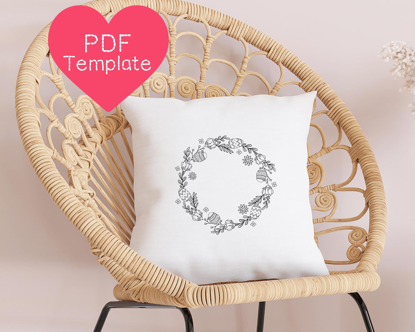 Easter Wreath Embroidery Pattern