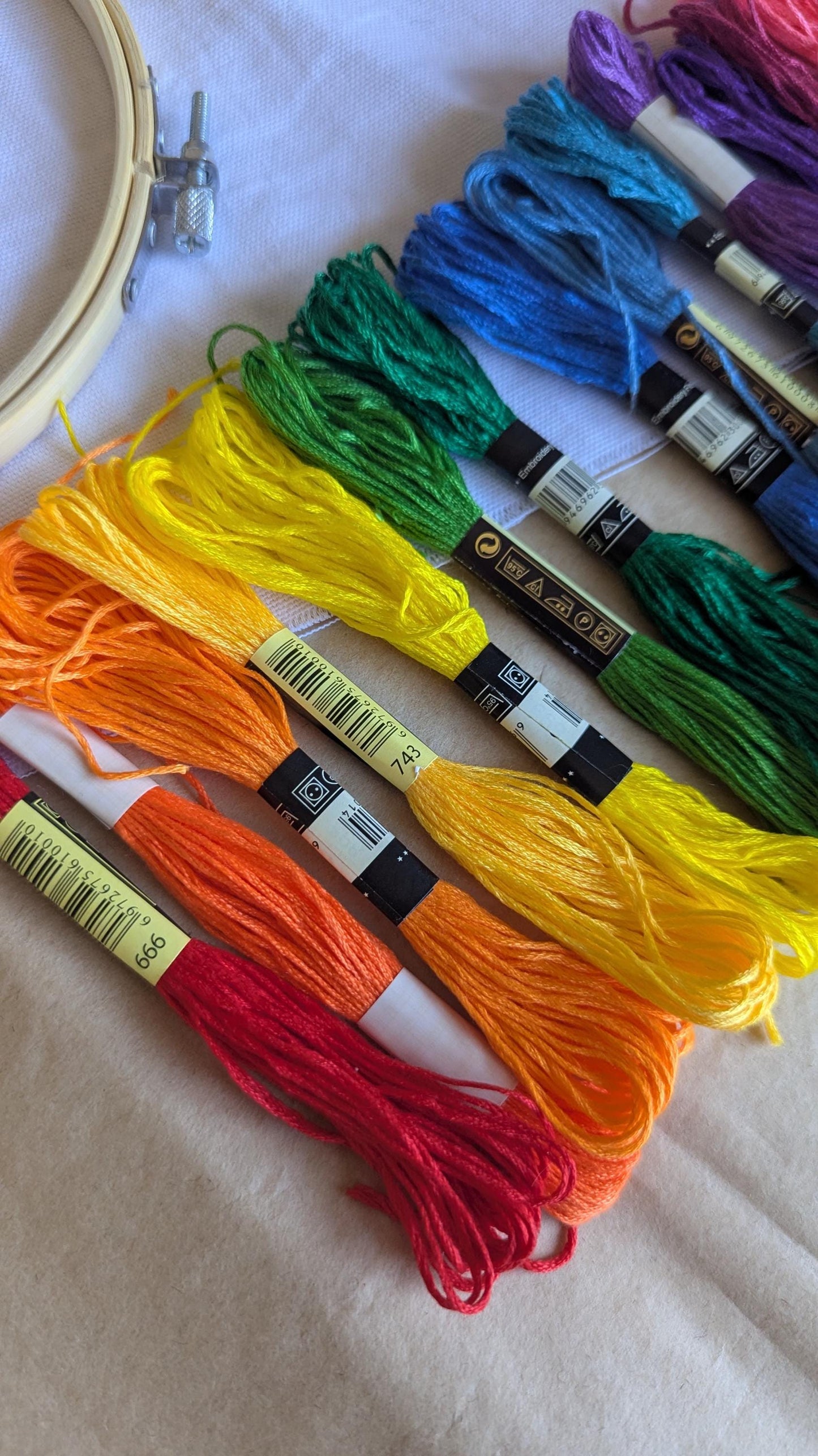 Rainbow Embroidery Thread Set 15pk