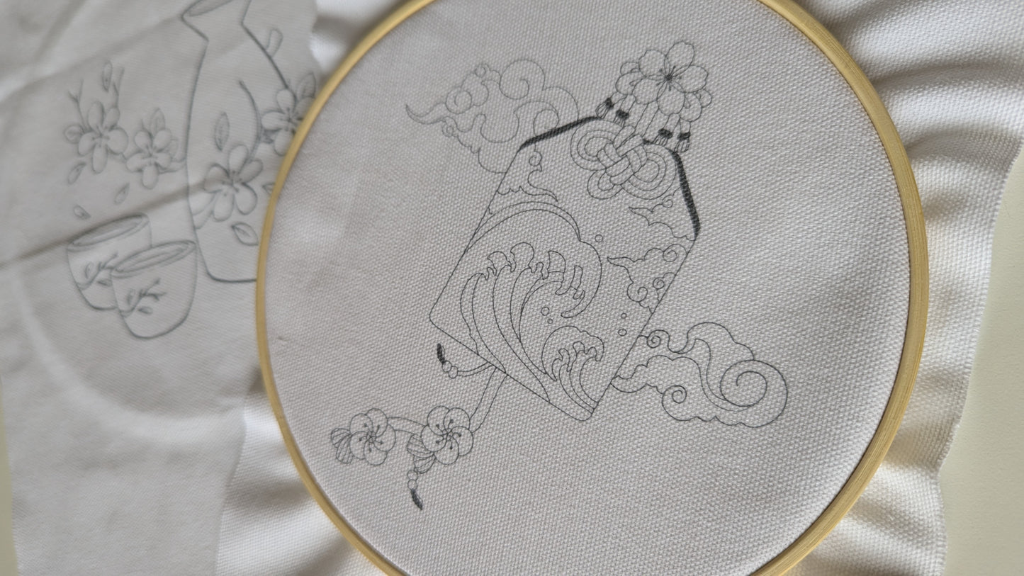 ALL DESIGNS - Hand Embroidery Printed Fabric Panel