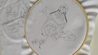 ALL DESIGNS - Hand Embroidery Printed Fabric Panel