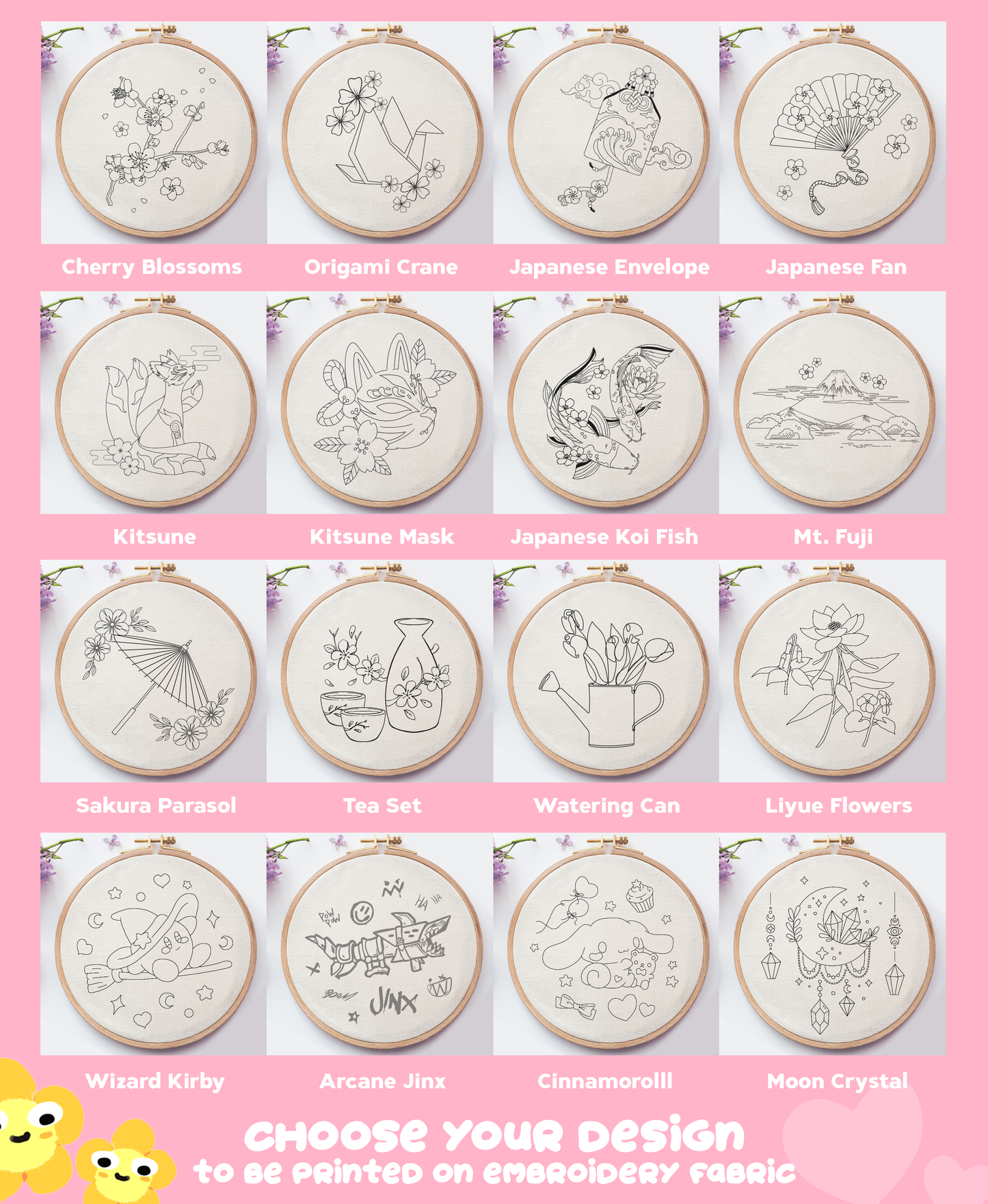 ALLE DESIGNS - Stoffpanel für Handstickerei