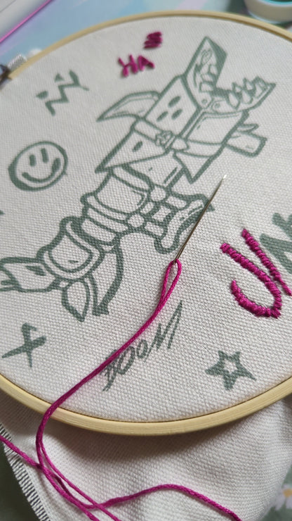 ALL DESIGNS - Hand Embroidery Printed Fabric Panel