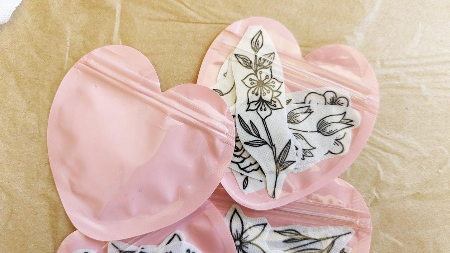 Floral Stick and Stitch Embroidery Stickers 9pk