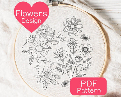 Wildflowers Embroidery Pattern