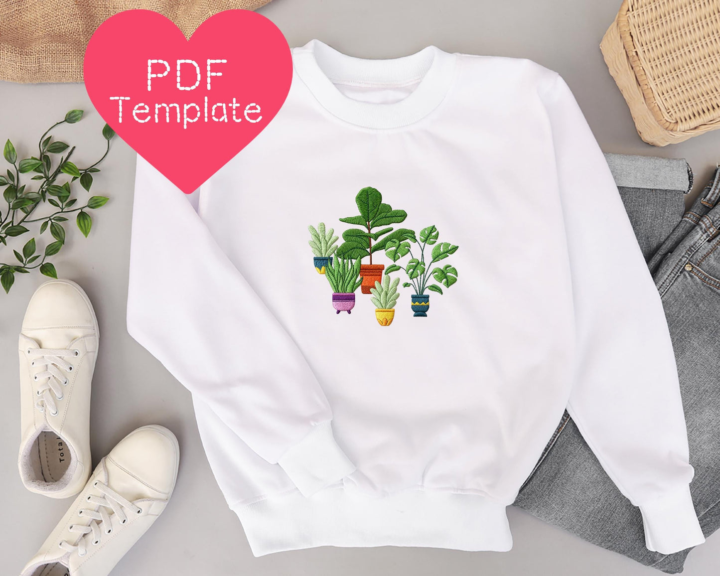 House Plants Embroidery Pattern