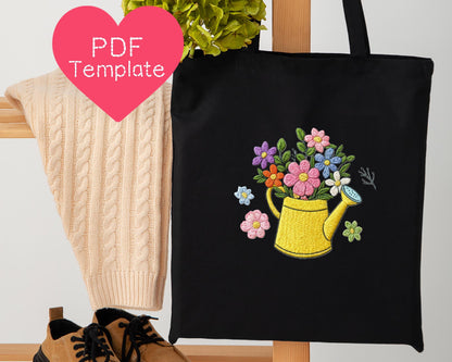 Watering Can Hand Embroidery Pattern