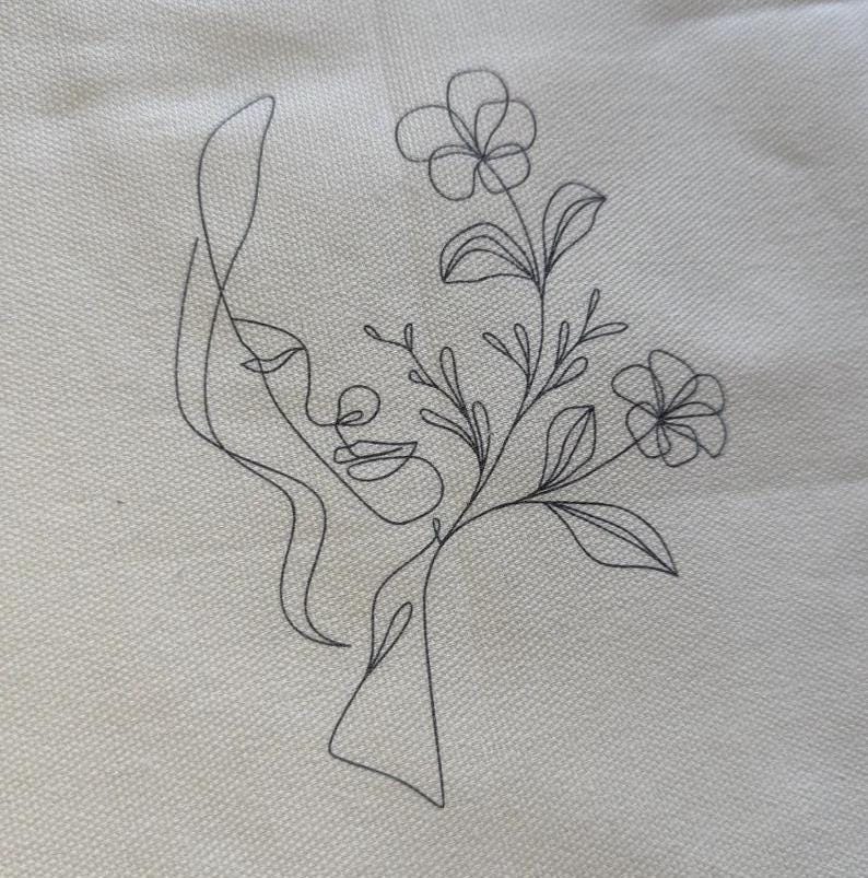 Pre-Printed Embroidery Fabric Panel: Beginner Hand Embroidery Design (PDF Pattern Included)