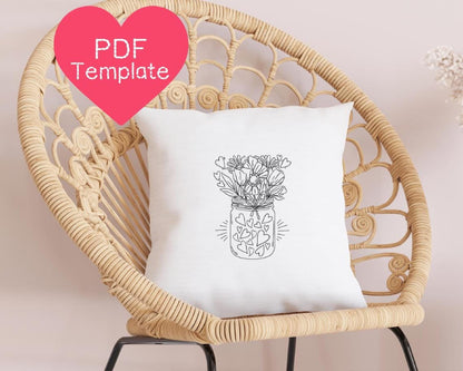 Jar of Hearts Embroidery Pattern