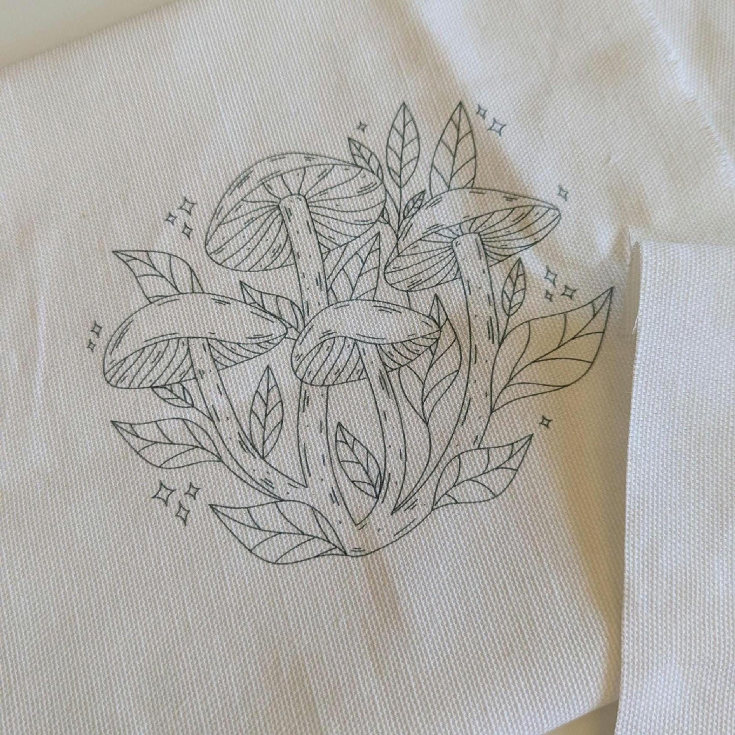 Pre-Printed Embroidery Fabric Panel: Beginner Hand Embroidery Design (PDF Pattern Included)