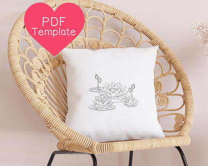 Lotus Flower Embroidery Pattern