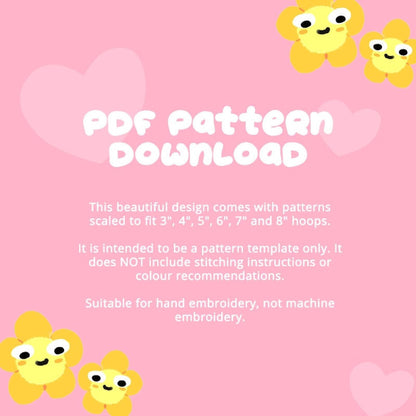 Flower Heart Embroidery Pattern