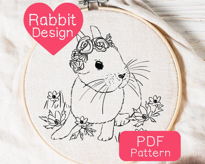 Easter Rabbit Embroidery Pattern