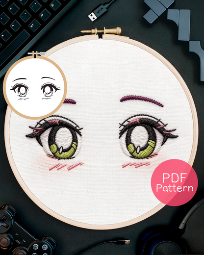 Stickmuster Anime-Augen