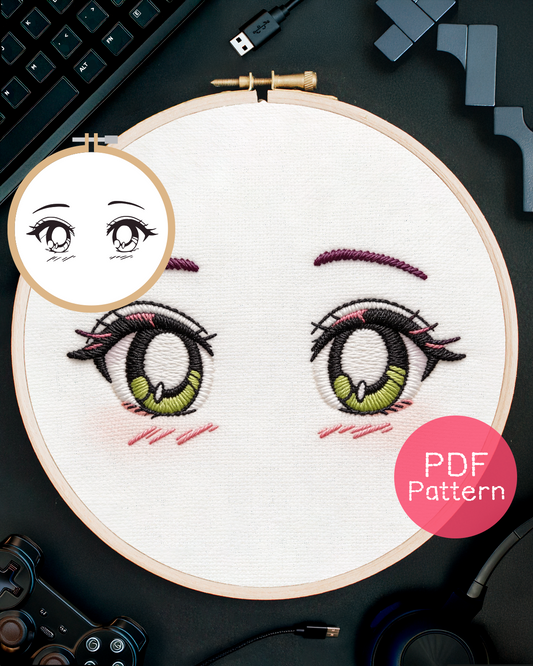 Stickmuster Anime-Augen