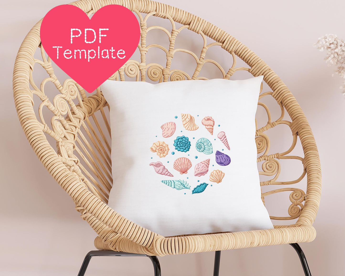 Seashell Embroidery Pattern