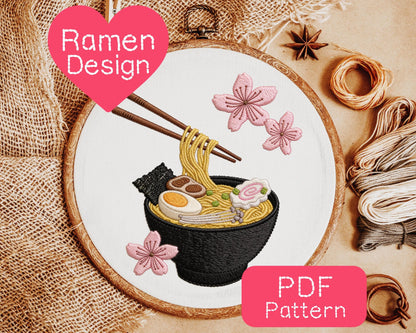 Japanese Ramen Embroidery Pattern
