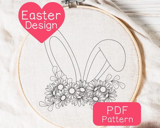 Easter Bunny Ears Embroidery Pattern