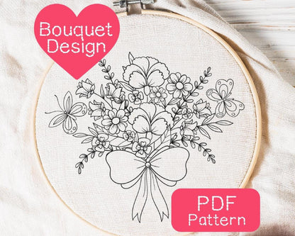 Floral Bouquet Embroidery Pattern