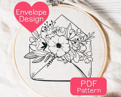 Floral Envelope Embroidery Pattern