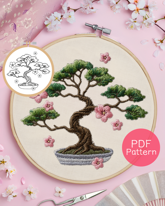 Bonsai-Baum-Stickmuster