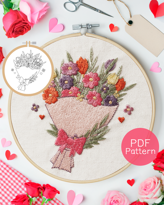 Wildflower Bouquet Embroidery Pattern