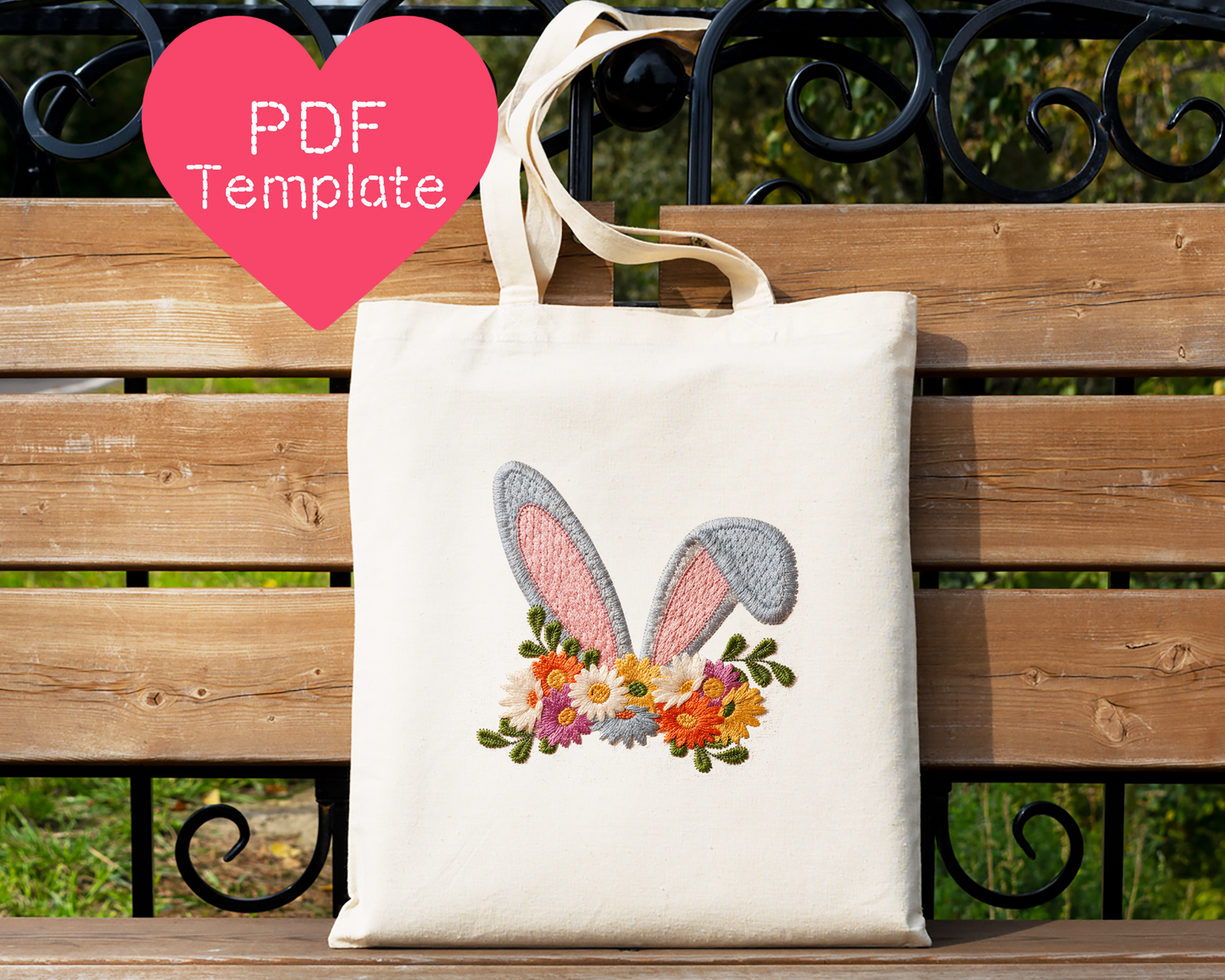 Easter Bunny Ears Embroidery Pattern