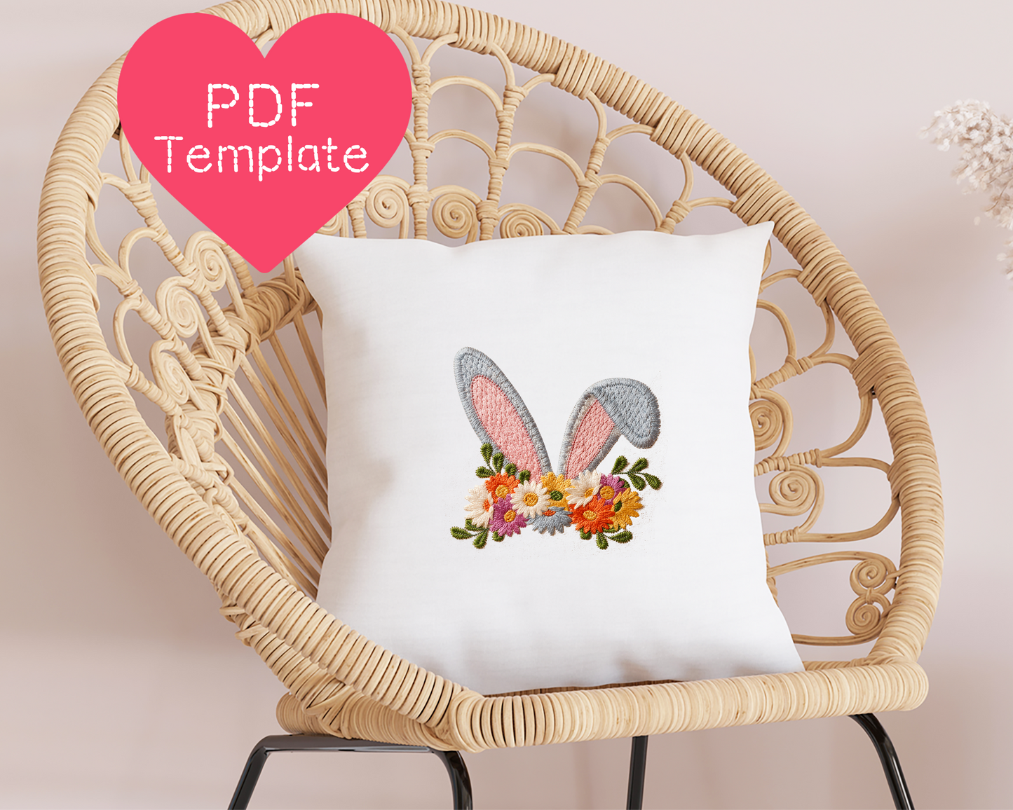 Easter Bunny Ears Embroidery Pattern