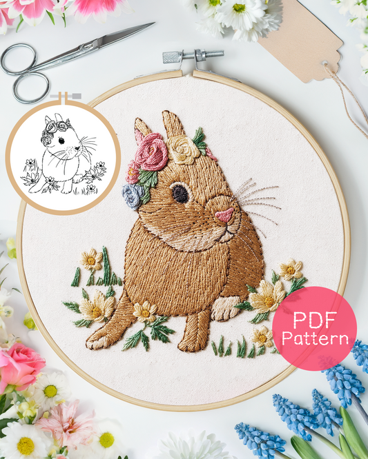 Easter Rabbit Embroidery Pattern