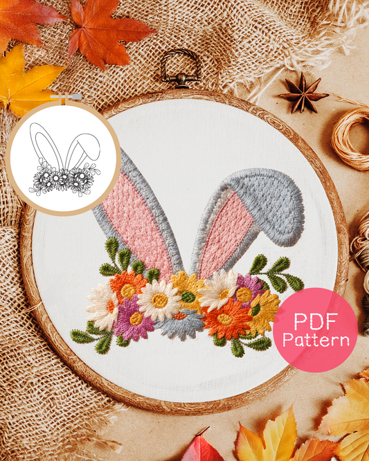 Easter Bunny Ears Embroidery Pattern