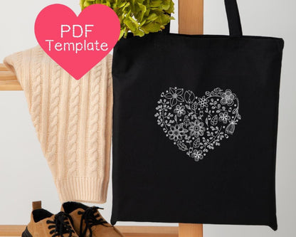Floral Heart Embroidery Pattern