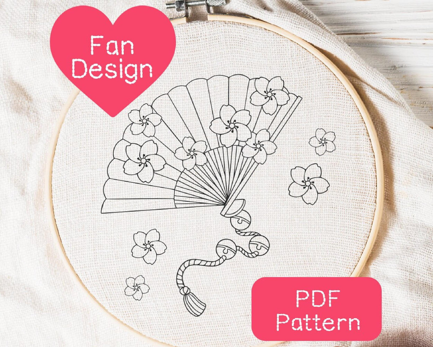 Japanese Fan Embroidery Pattern