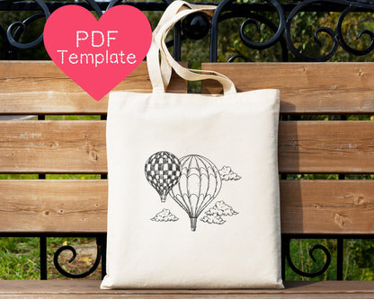 Hot Air Balloon Embroidery Pattern