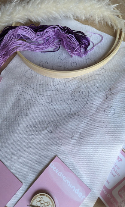 Wizard Kirby Hand Embroidery - Complete Starter Kit 7"