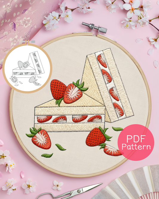 Strawberry Cake Embroidery Pattern