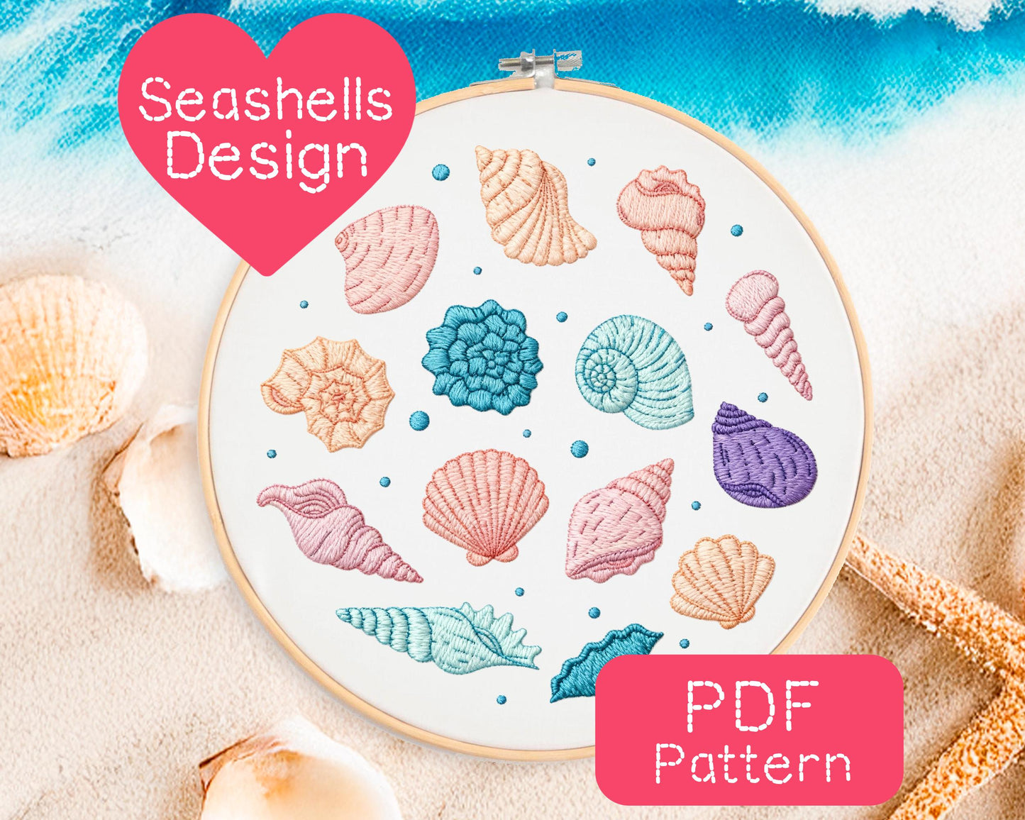Seashell Embroidery Pattern