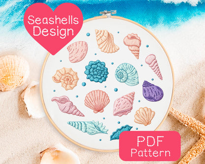 Seashell Embroidery Pattern