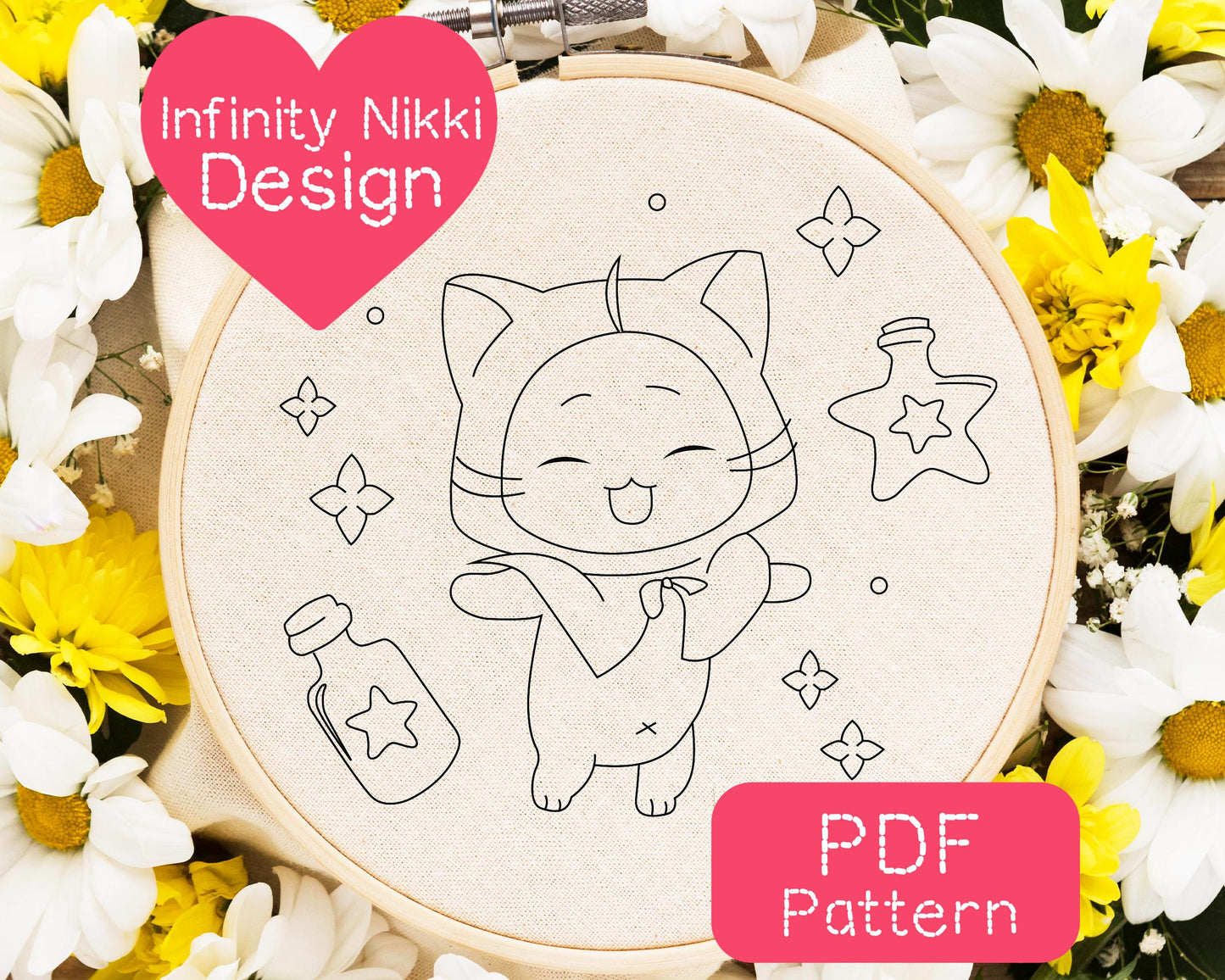 Infinity Nikki Momo Embroidery Pattern