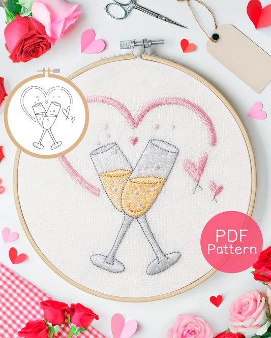 Champagne Celebration Embroidery Pattern