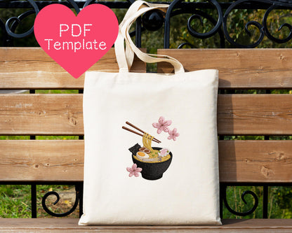 Japanese Ramen Embroidery Pattern