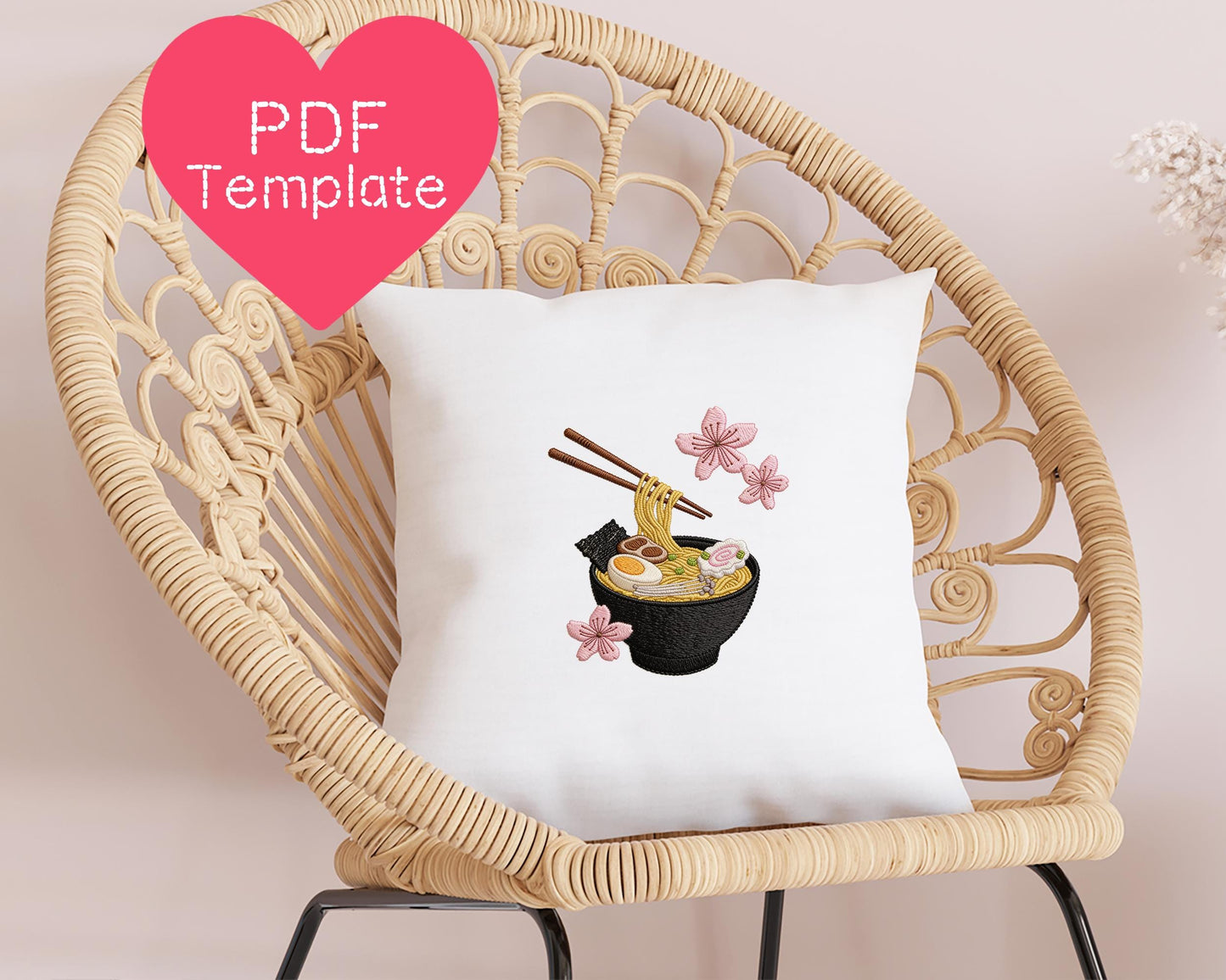 Japanese Ramen Embroidery Pattern